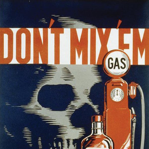Robert Lachenmann, 1937. WPA public safety poster warning against drinking and driving. 1936-1937